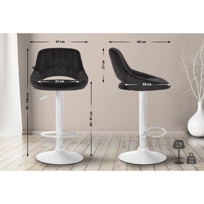2er Set Barhocker HLO-CP278 Samt W ~ schwarz