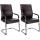 2er Set Besucherstuhl HLO-CP112 ~ braun