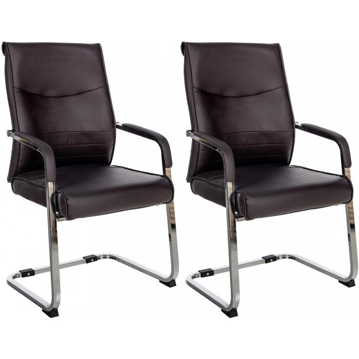 2er Set Besucherstuhl HLO-CP112 ~ braun