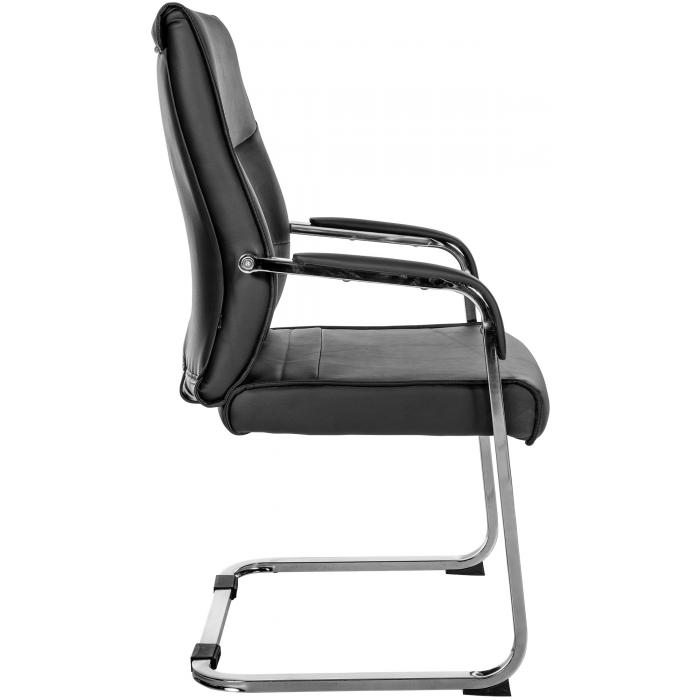 2er Set Besucherstuhl HLO-CP112 ~ schwarz