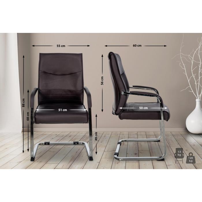 2er Set Besucherstuhl HLO-CP112 ~ braun