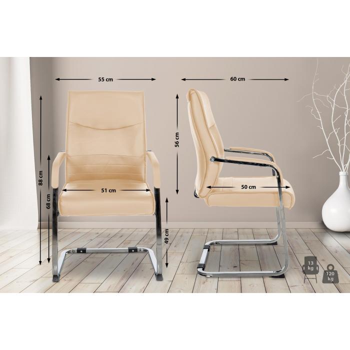 2er Set Besucherstuhl HLO-CP112 ~ khaki