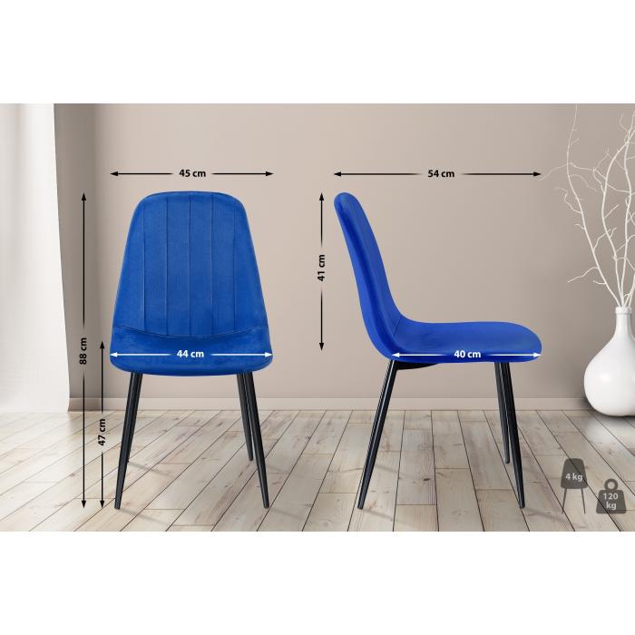 Esszimmerstuhl HLO-CP112 Samt ~ blau