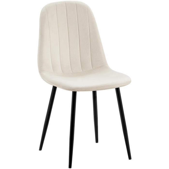Esszimmerstuhl HLO-CP112 Samt ~ cremewei