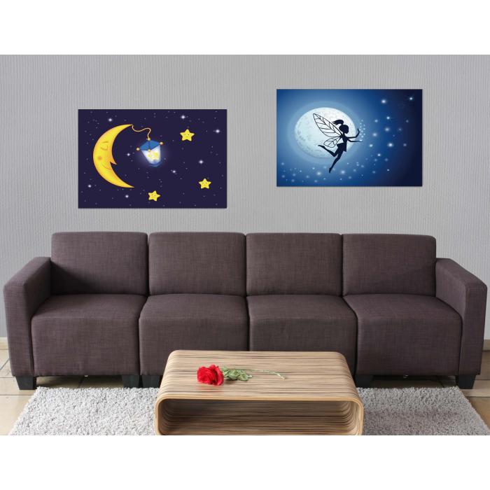 2er-Set LED-Bild Leinwandbild Leuchtbild Wandbild 40x60cm, Timer ~ Kids + 20 Bildpunkte