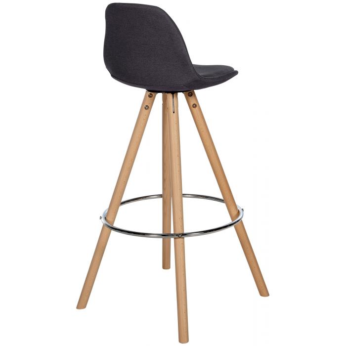 Barhocker HLO-CP311 Stoff Rund natura ~ dunkelgrau