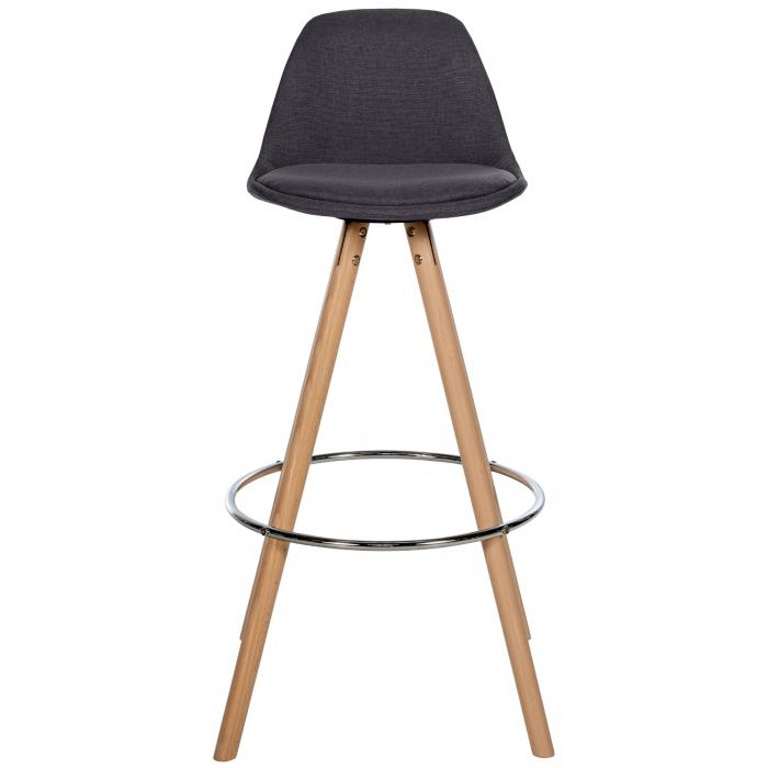 Barhocker HLO-CP311 Stoff Rund natura ~ dunkelgrau