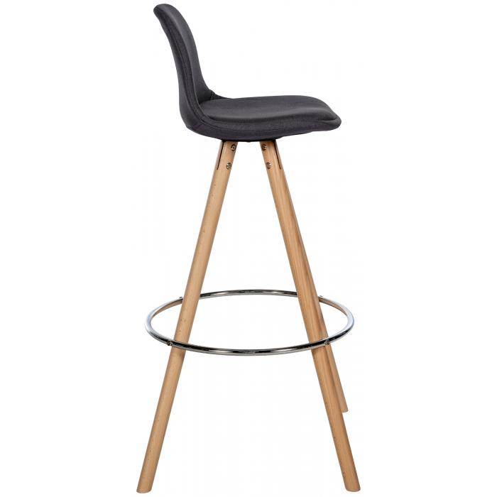 Barhocker HLO-CP311 Stoff Rund natura ~ dunkelgrau