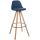 Barhocker HLO-CP311 Stoff Rund natura ~ blau