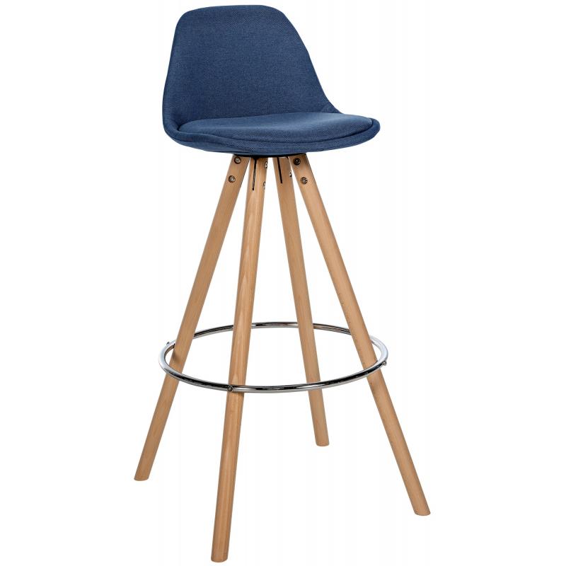 Barhocker HLO-CP311 Stoff Rund natura ~ blau