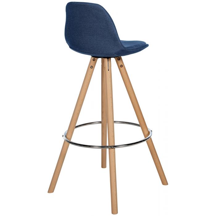 Barhocker HLO-CP311 Stoff Rund natura ~ blau