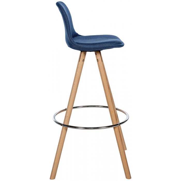 Barhocker HLO-CP311 Stoff Rund natura ~ blau