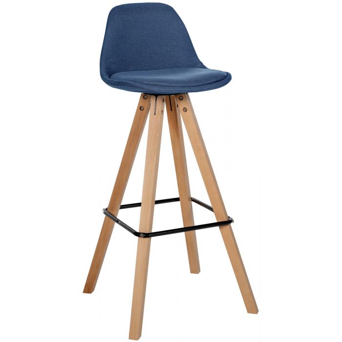 Barhocker HLO-CP311 Stoff Square natura ~ blau