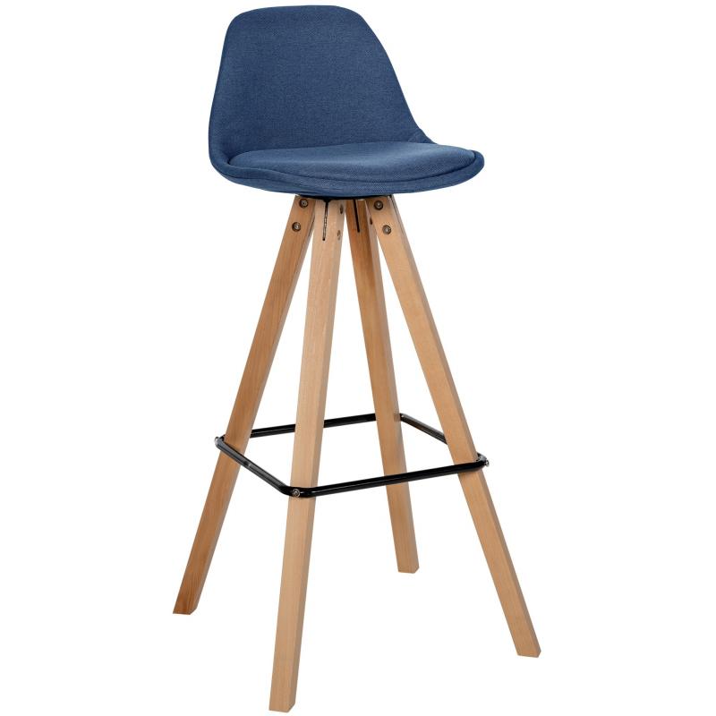Barhocker HLO-CP311 Stoff Square natura ~ blau