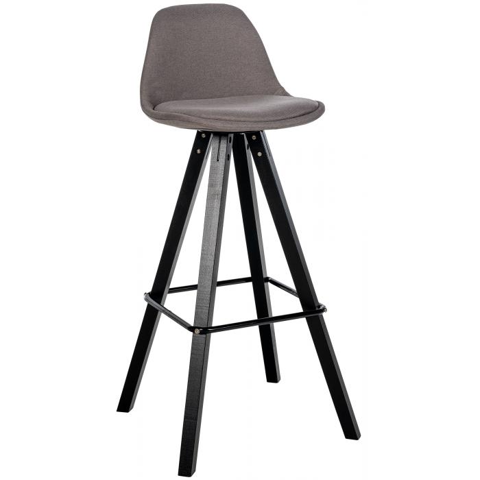Barhocker HLO-CP311 Stoff Square schwarz ~ taupe