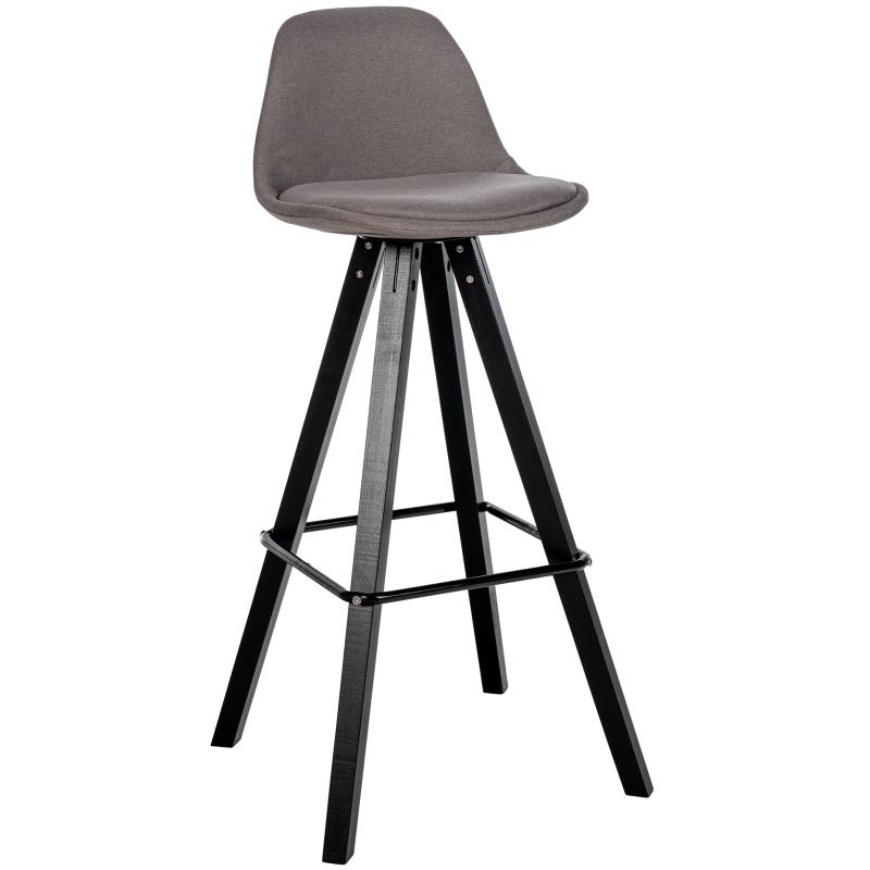 Barhocker HLO-CP311 Stoff Square schwarz ~ taupe