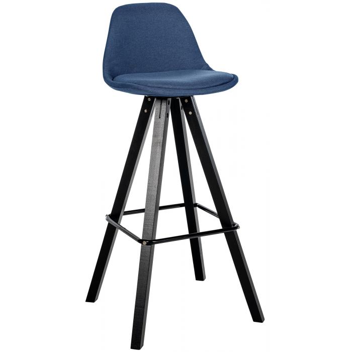 Barhocker HLO-CP311 Stoff Square schwarz ~ blau