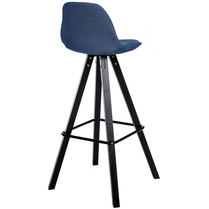 Barhocker HLO-CP311 Stoff Square schwarz ~ blau