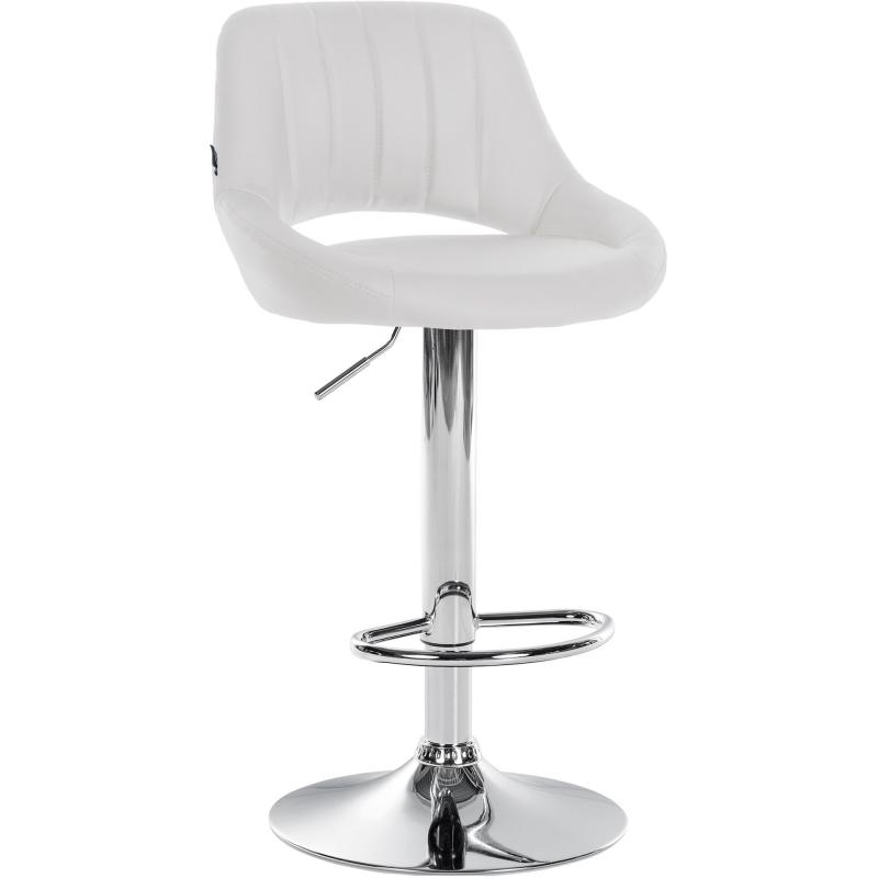 Barhocker HLO-CP277 Kunstleder chrom ~ wei