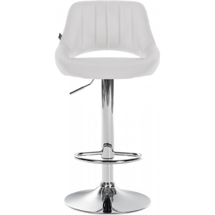 Barhocker HLO-CP277 Kunstleder chrom ~ wei