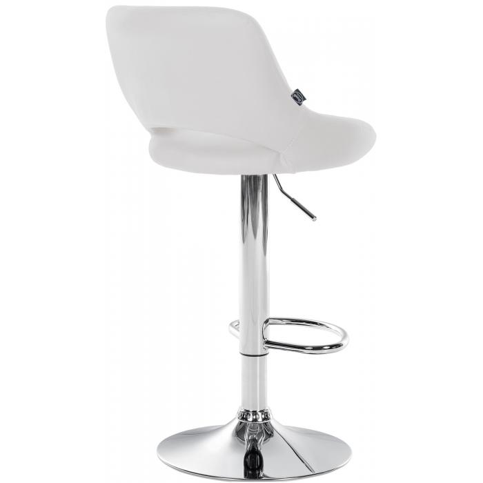 Barhocker HLO-CP277 Kunstleder chrom ~ wei