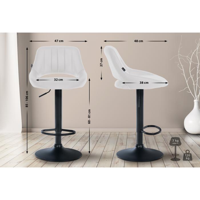 Barhocker HLO-CP277 Kunstleder schwarz ~ wei