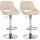 2er Set Barhocker HLO-CP277 Kunstleder C ~ creme