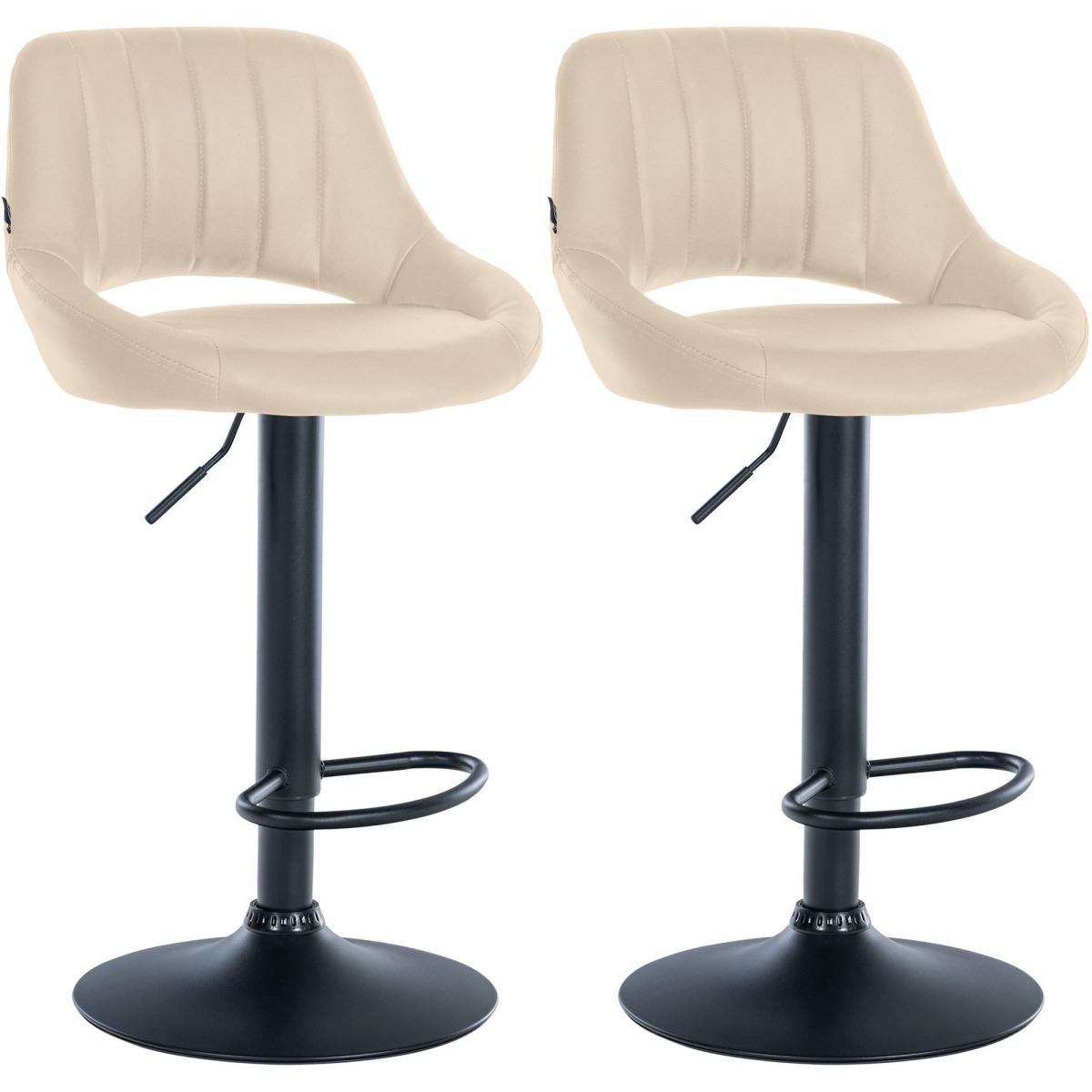 2er Set Barhocker HLO-CP277 Kunstleder B ~ creme