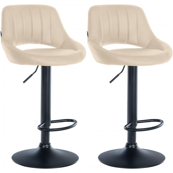 2er Set Barhocker HLO-CP277 Kunstleder B ~ creme