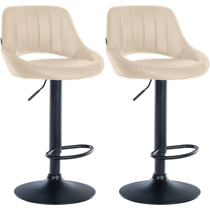 2er Set Barhocker HLO-CP277 Kunstleder B ~ creme