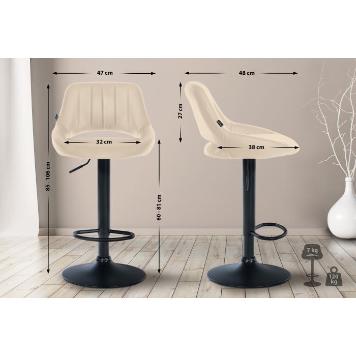 2er Set Barhocker HLO-CP277 Kunstleder B ~ creme