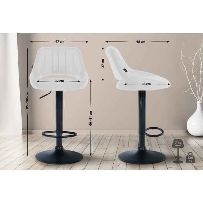 2er Set Barhocker HLO-CP277 Kunstleder B ~ wei