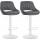 2er Set Barhocker HLO-CP277 Kunstleder W ~ grau