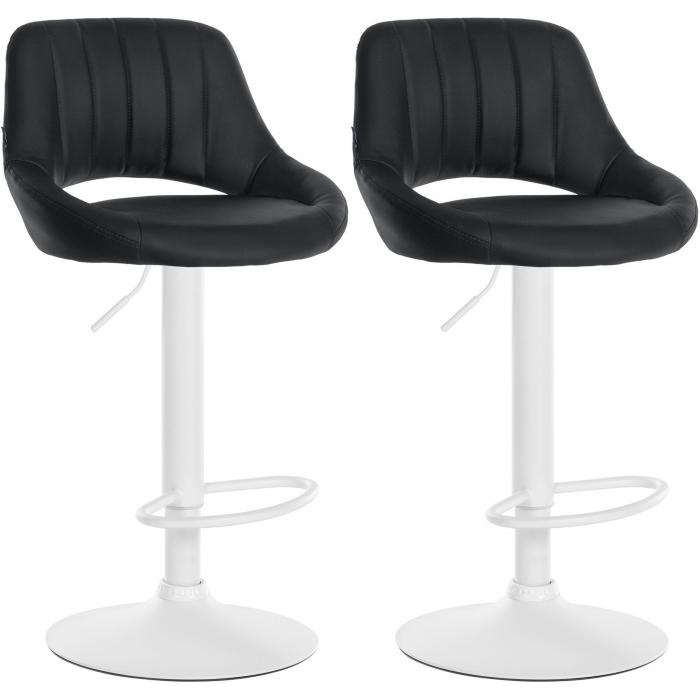 2er Set Barhocker HLO-CP277 Kunstleder W ~ schwarz