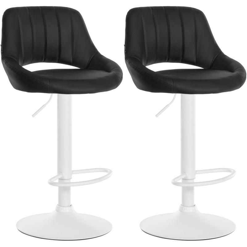 2er Set Barhocker HLO-CP277 Kunstleder W ~ schwarz