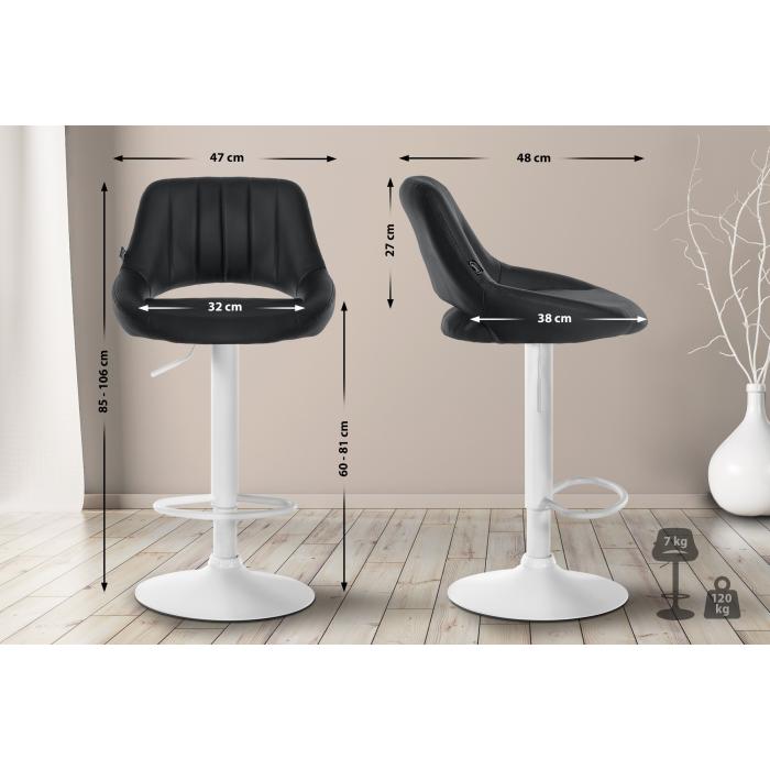 2er Set Barhocker HLO-CP277 Kunstleder W ~ schwarz