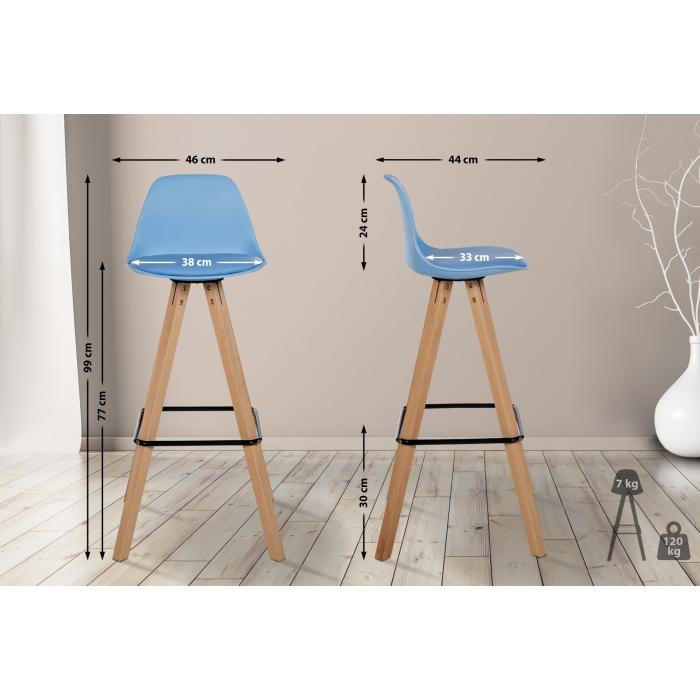 Barhocker HLO-CP310 Kunstleder Square natura ~ blau