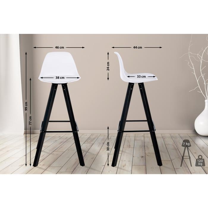 Barhocker HLO-CP310 Kunstleder Square schwarz ~ wei