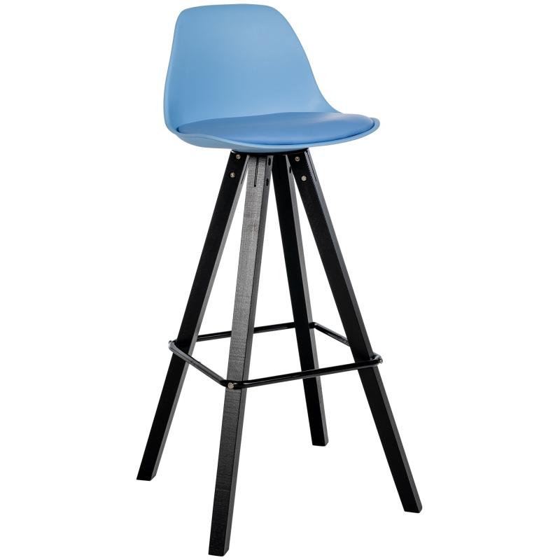 Barhocker HLO-CP310 Kunstleder Square schwarz ~ blau