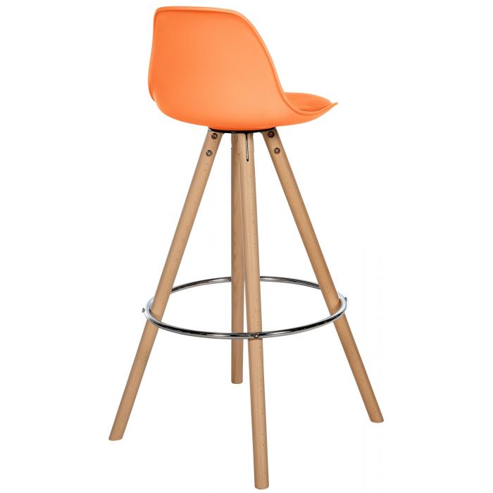Barhocker HLO-CP310 Kunstleder Rund natura ~ orange