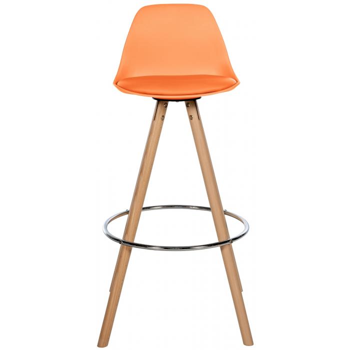 Barhocker HLO-CP310 Kunstleder Rund natura ~ orange