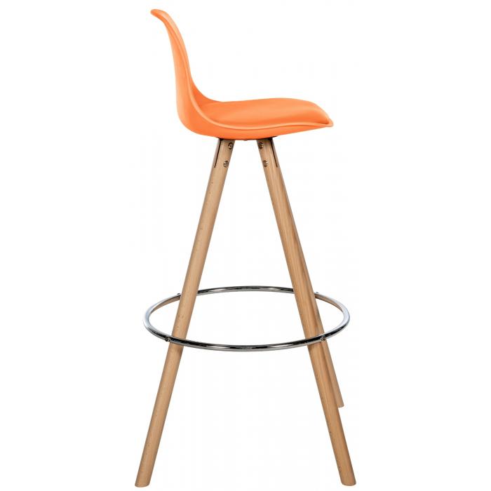 Barhocker HLO-CP310 Kunstleder Rund natura ~ orange