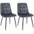 2er Set Esszimmerstuhl HLO-CP5 Samt ~ dunkelgrau