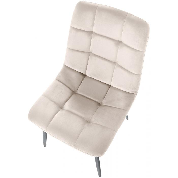 4er Set Esszimmerstuhl HLO-CP5 Samt ~ creme
