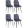 4er Set Esszimmerstuhl HLO-CP5 Samt ~ dunkelgrau
