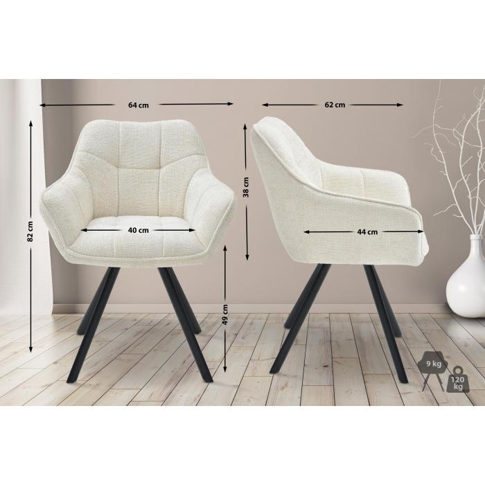 Esszimmerstuhl HLO-CP114 Stoff ~ creme
