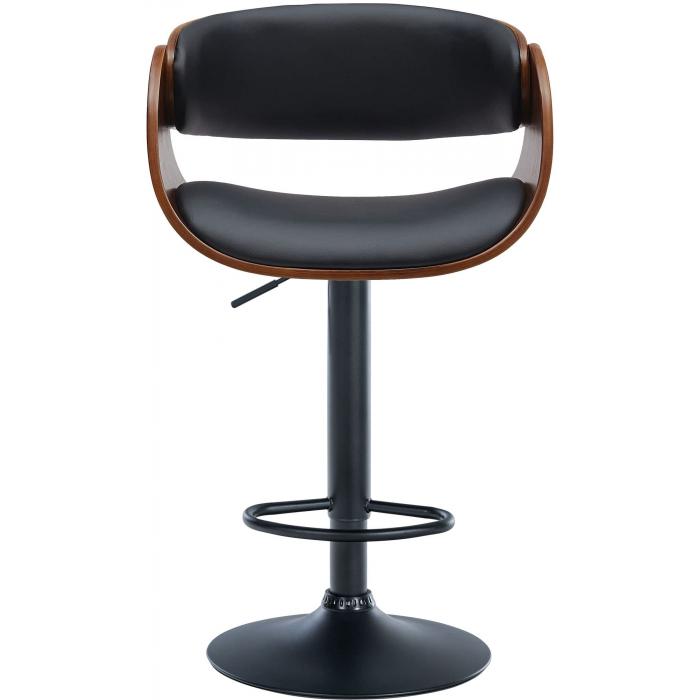 2er Set Barhocker HLO-CP292 Kunstleder B ~ walnuss/schwarz