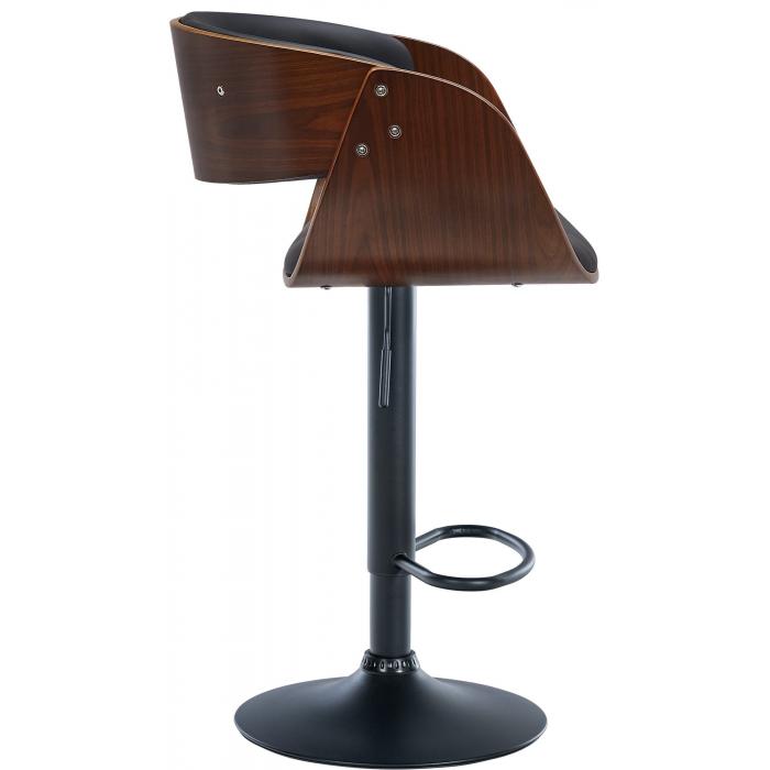 2er Set Barhocker HLO-CP292 Kunstleder B ~ walnuss/schwarz