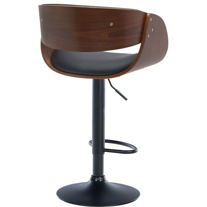2er Set Barhocker HLO-CP292 Kunstleder B ~ walnuss/schwarz