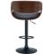2er Set Barhocker HLO-CP292 Kunstleder B ~ walnuss/schwarz